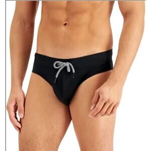 INC Swim Briefs Trunks Men's Quick Dry - Black - Drawstring - Size Large - $50